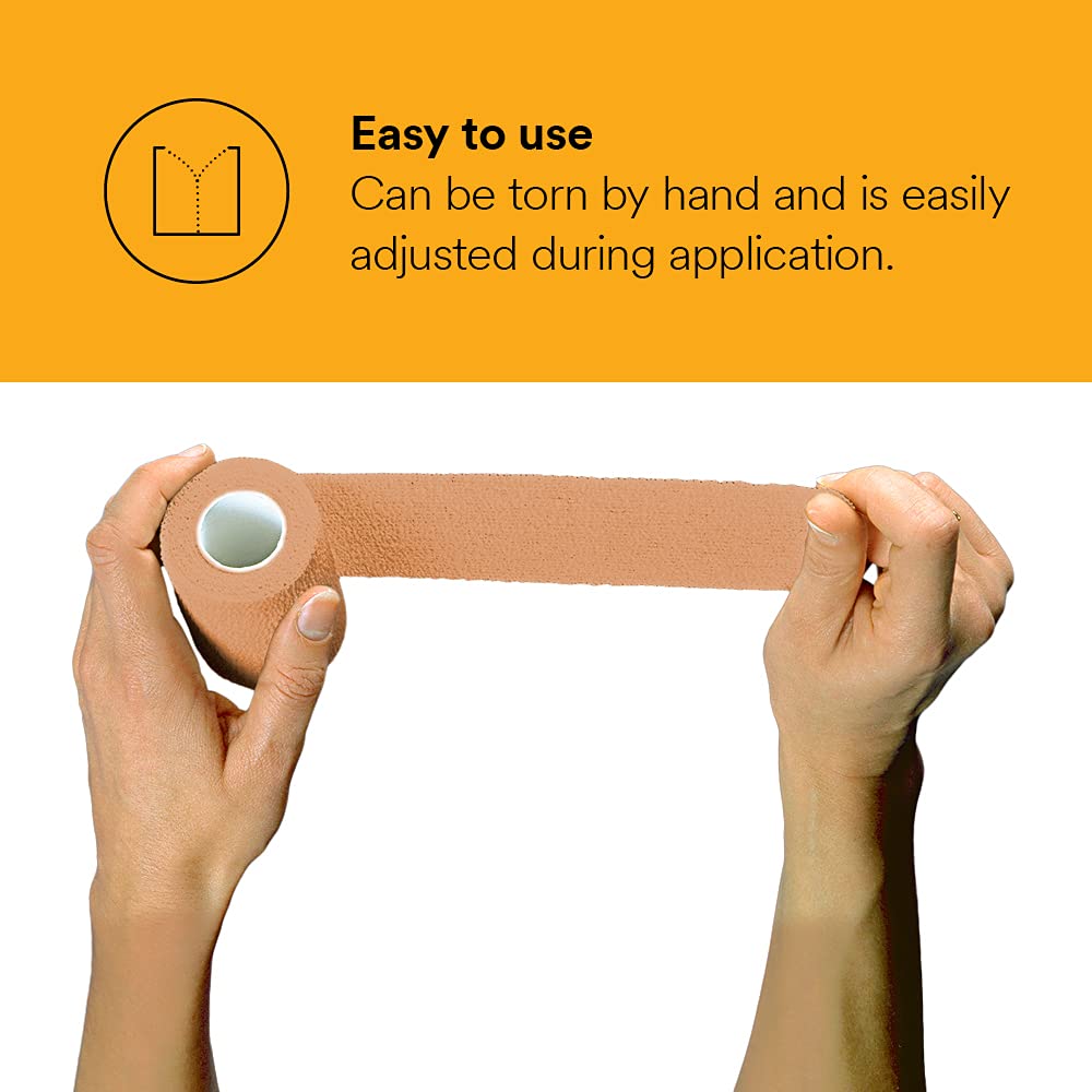 3M Coban NL Non-Latex Self-Adherent Wrap with Hand Tear, 2084, 4 in x 5 yd, 18 Rolls/Case