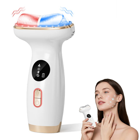 Red Light for Face & Neck Beauty Massager, 7-in-1 LED Gua Sha Sculptor, Microcurrent, Vibration for Face Neck Eye Lifting, Wrink