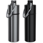 Small Pill Box,(2 Pack) Keychain Pill Holder Portable Mini Travel Pill Container Metal Case Bottle with Keyring