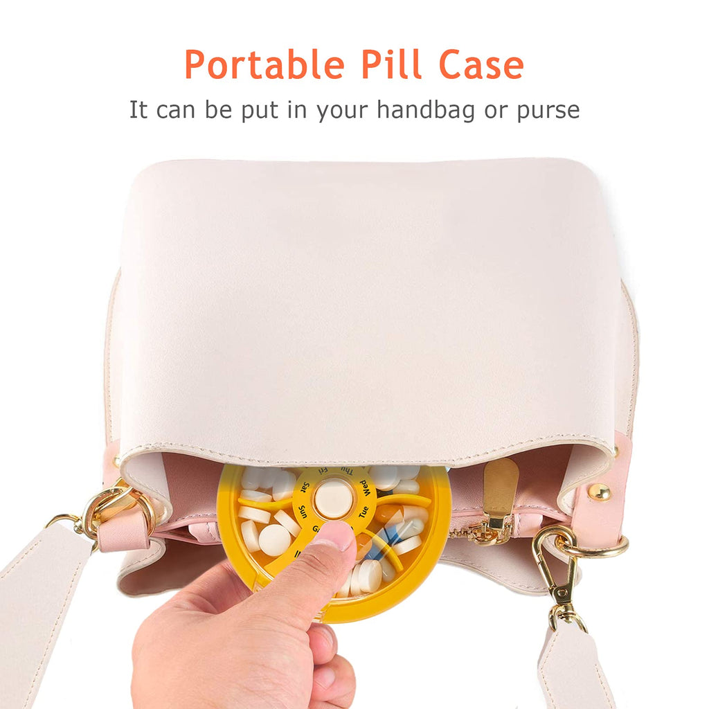 Weekly Pill Organizer 8 PCS 7 Compartments Daily Pill Box Travel Small Pill Container Portable Pill Case Fish Oil Supplements Vi