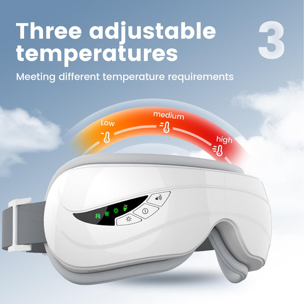 ZHHBLJ Eye Massager with Heat, Heated Eye Mask with Music, Face Massager, Eye Care Gifts for Women and Men, Eye Mask Massage for