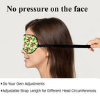 NOHSHE Funny Monkey Silk Eye Mask Sleep Mask Brown Monkeys Animal Green Tropical Leaves Eye Mask with Adjustable Strap Lightweig