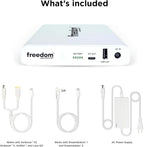 Freedom CPAP Battery Backup Power Supply, 160 Watt Hour, for Camping, Airline Travel & Power Outages (White)