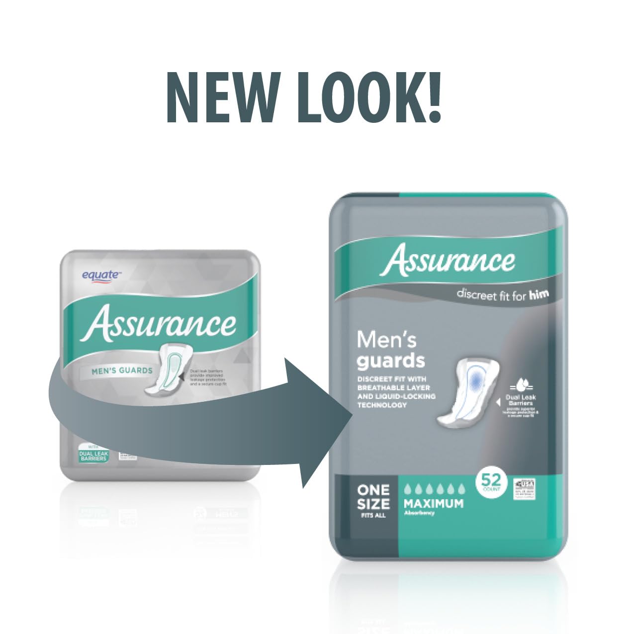 .Assurance Men s Guards, Maximum Absorbency Total 52 Count. (Pack of 1)