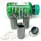 3 Packs Waterproof Aluminum Pill Fob Container, EFFIET Nitro Bottle Holder Nitroglycerin Pill Case Emergency Keychain Pill Holde