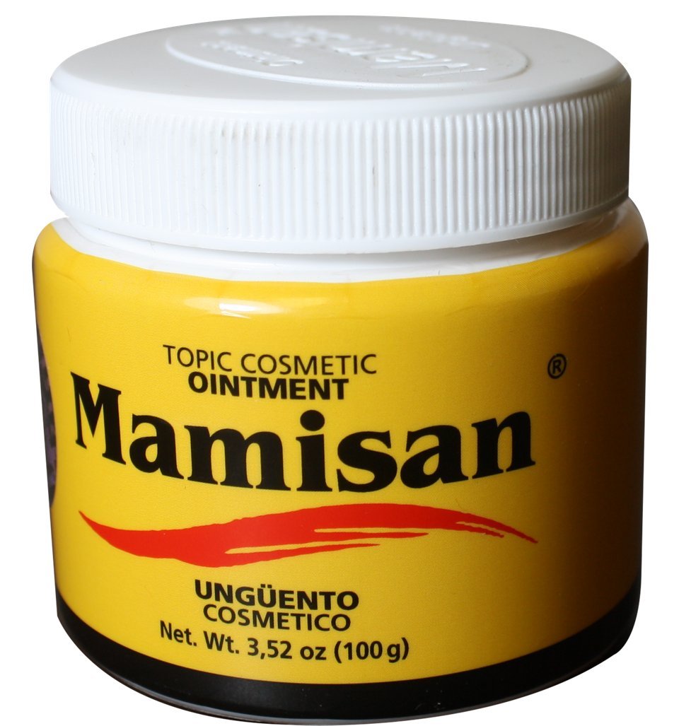 Unguento Mamisan 100 grams, Soybean oil, Petrolatum, Wax, Turpentine oil, Methyl Salicylate, Eucalyptus oil Fragrance, BHT, D&C 