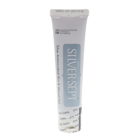 Silver-Sept Silver Skin and Wound Gel, 3 oz. Tube for Foot and Leg Ulcer Treatment, 1st and 2nd Degree Burn Care