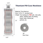 Titanium Small Pill Box Titanium Pill Case Necklace Nitro Mini Waterproof Keychain Pill Holder Lightweight Charming Pendant Neck