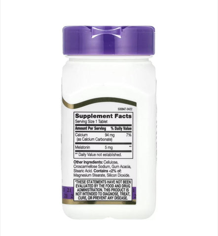 21st Century Health Care, Melatonin, 5 mg, 120 Tablets