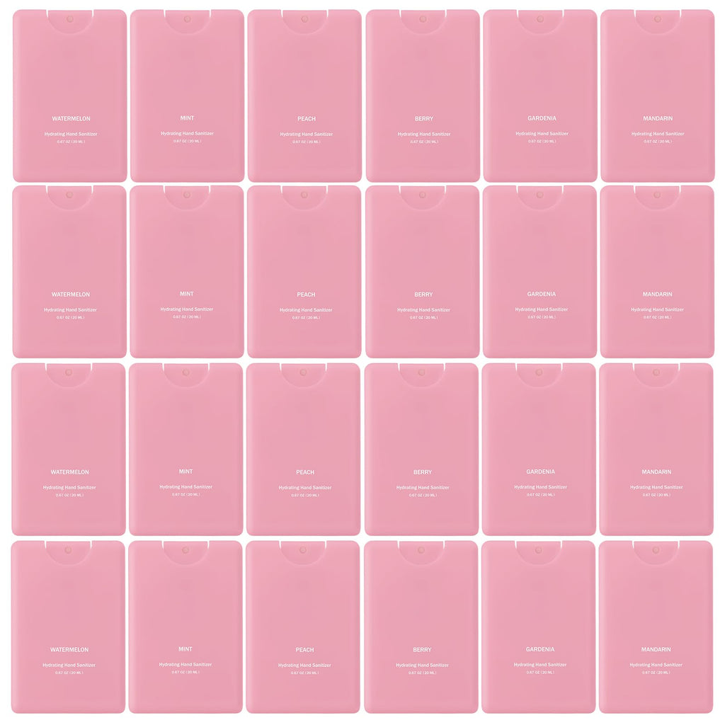 Dansib 24 Pcs Mini Hand Sanitizer Spray Bulk Travel Size Pink Perfume Hand Sanitizer Spray Valentines Day Galentines Gift for W