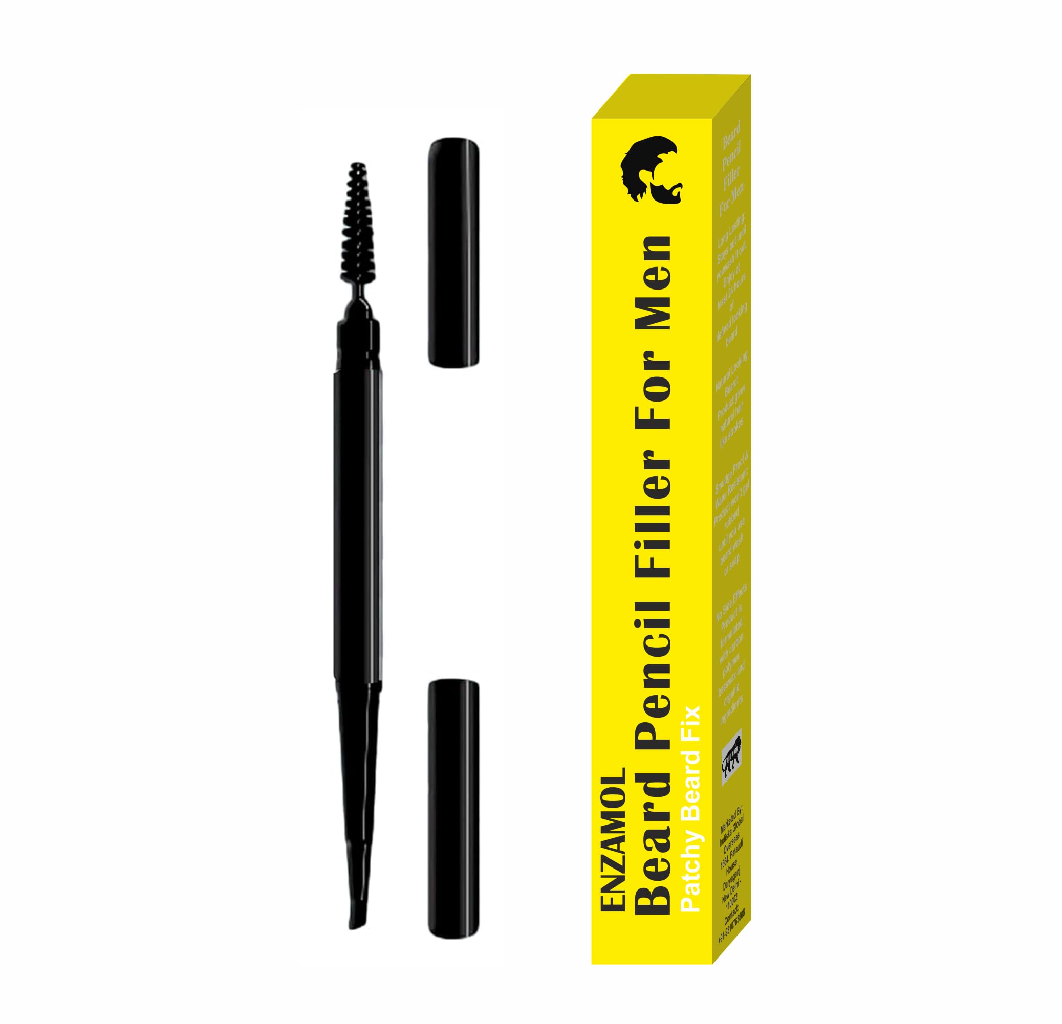 Enzamol Beard Pencil Filler For Men Beard Touch Up For Men Patchy Beard Fix Smudge & Water Proof Alternative To Hair Growth Oils