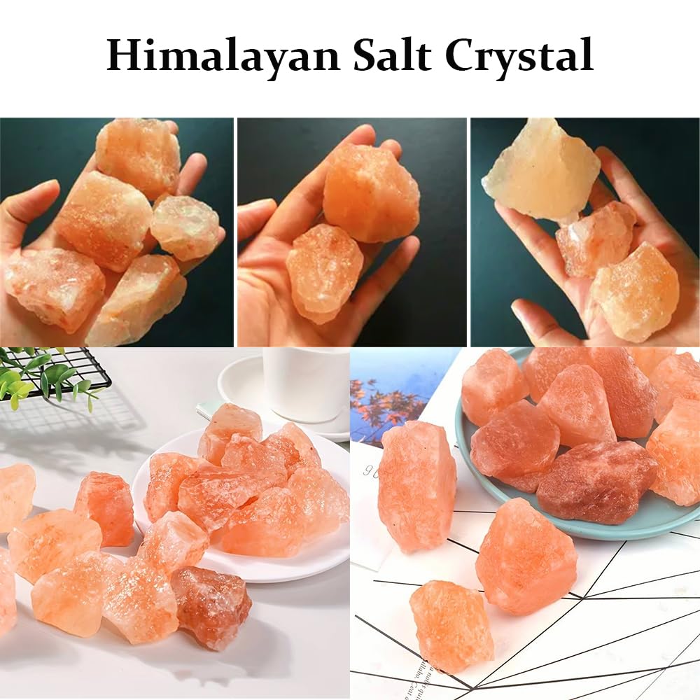 Zenkeeper 1 Lb Large Raw Himalayan Salt Crystal Rough Himalayan Quartz Natural Orange Salt Stone Crystal Stone Mineral Specimen