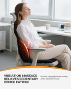 CooCoCo Back Massager with Heat, 8 Vibrating Motors Massage Chair Pad with 2 Heating Levels, Massage Seat Cushion with Auto Shut