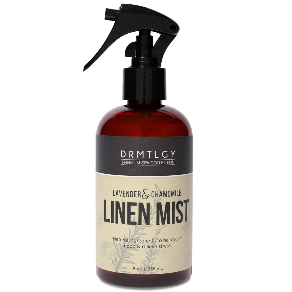 DRMTLGY Natural Lavender Linen Mist and Room Spray. Pure Lavender Essential Oil and Chamomile Pillow Spray, and Fabric Aromather