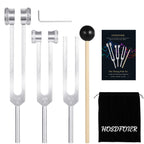 Tuning Forks for Healing Set (128Hz, 256Hz, 512Hz), Tuning Fork with Reflex Hammer for Healing/Frequency Instrument/Sound Therap