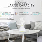 BZseed Aromatherapy Essential Oil Diffuser 550ml 12 Hours White Wood Grain Aroma Diffuser with Timer for Large Room, Home, Baby