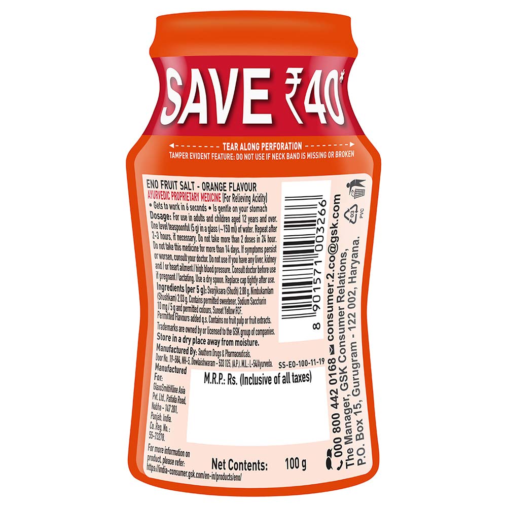 ENO fruit salt-orange flavour