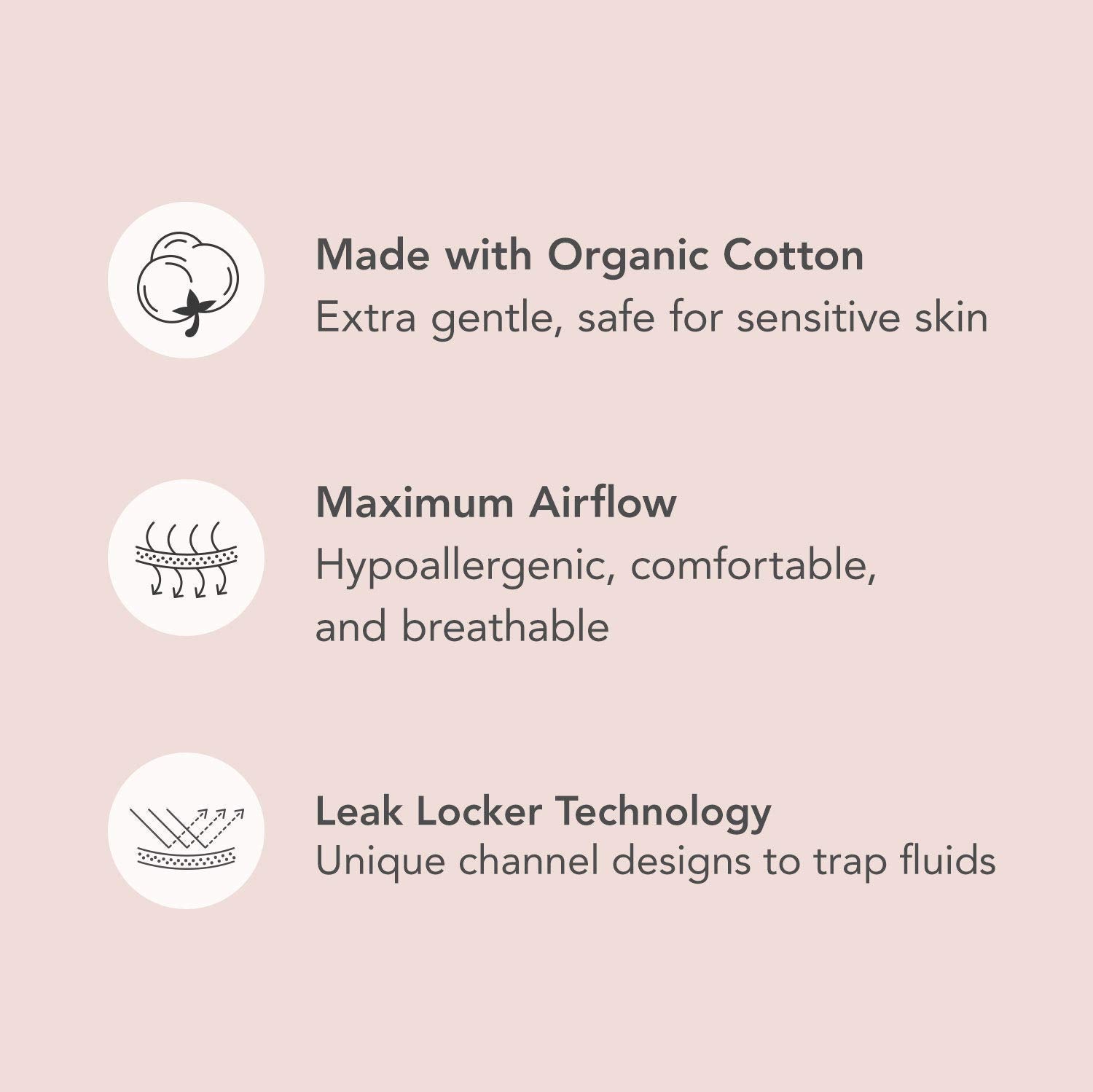 Rael Reusable Pads, Organic Cotton Cover - Postpartum Essential, Incontinence Pads for Women, Bladder Leakage Pads for Women, Th