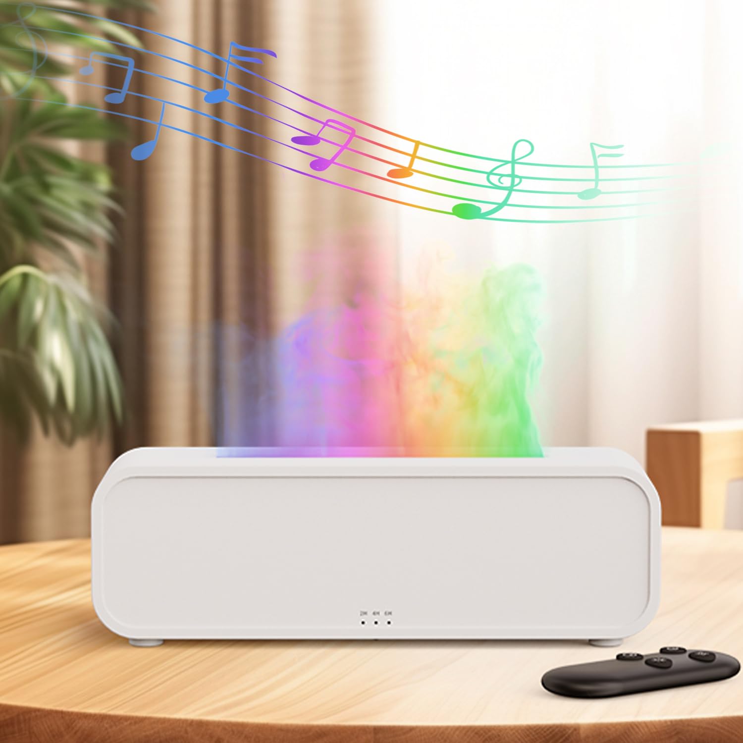 YALEDI Essential Oil Diffuser, Music Sync Fire Flame Aromatherapy Diffuser, 250ml Cool Mist Humidifier, Scent Aroma Diffuser wit