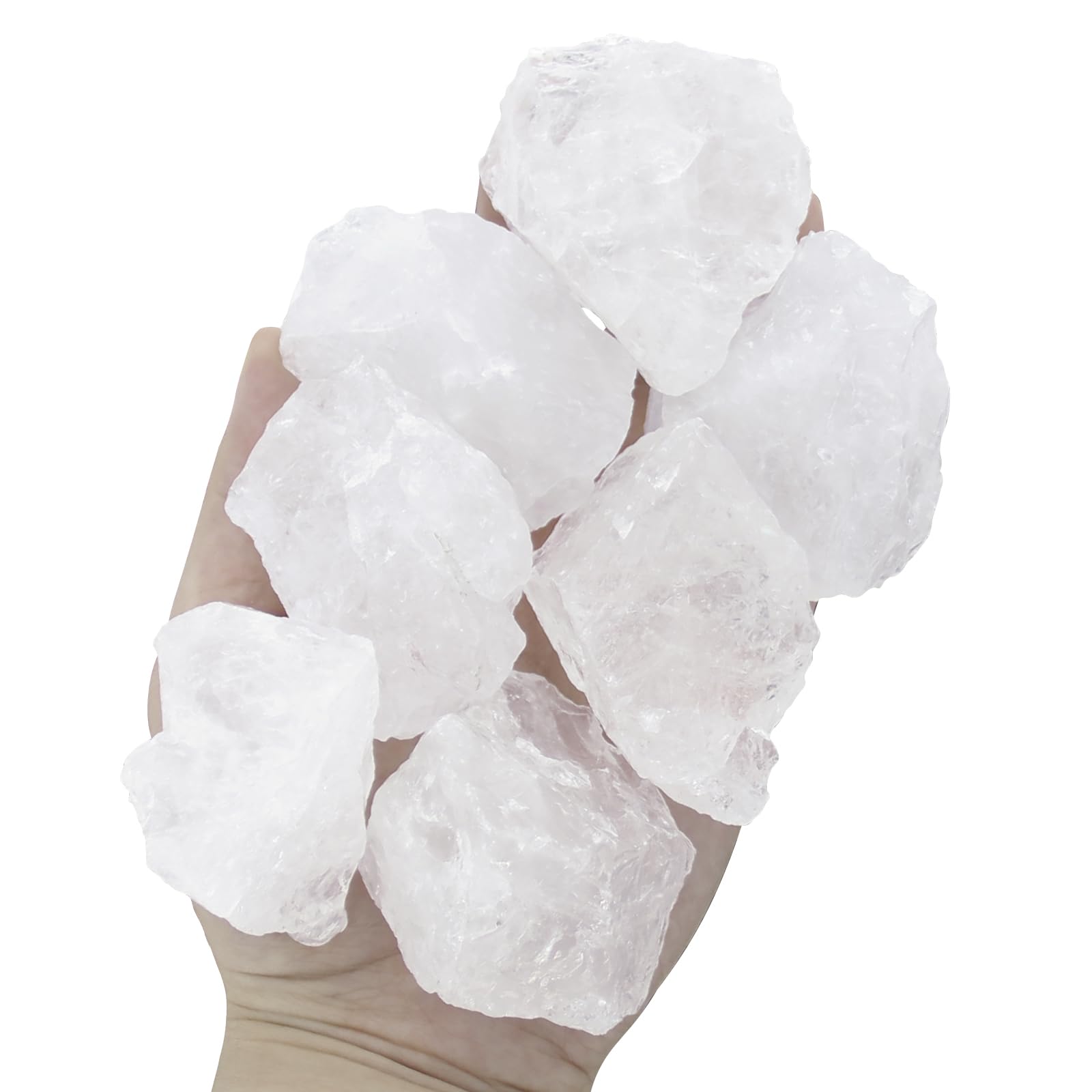 1.1lb Bulk Raw Clear Quartz Stone Rough Crystal-Natural Clear Quartz Raw Stones Crystal for Tumbling, Cabbing, Fountain Rocks, D