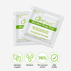 Care Touch 100-Pack Alcohol Wipes - Individually Wrapped Alcohol Prep Pads with 70% Isopropyl - Sterile 2-Ply Antiseptic Swabs f