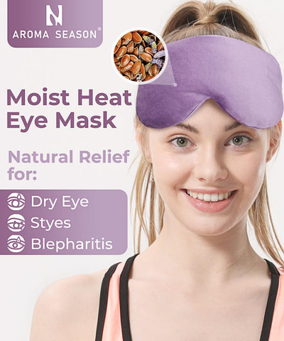 Aroma Season Weighted Eye Mask, Warm Eye Compress for Dry Eyes, Moist Heat Lavender Eye Mask, Microwave Eye Mask for Stye, Belph