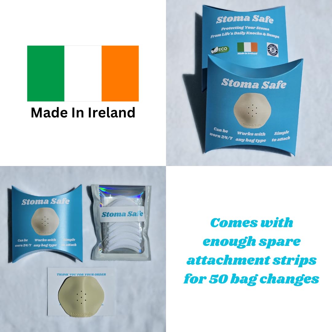 Stoma Safe StomaSafe | Stoma Protector | Stoma Shield | Ostomy Protector | Protective Hernia | Ostomy Bag (White)