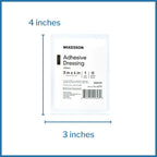 McKesson Adhesive Dressing, Sterile, Cotton/Polyester, 3 in x 4 in, 100 Count, 1 Pack