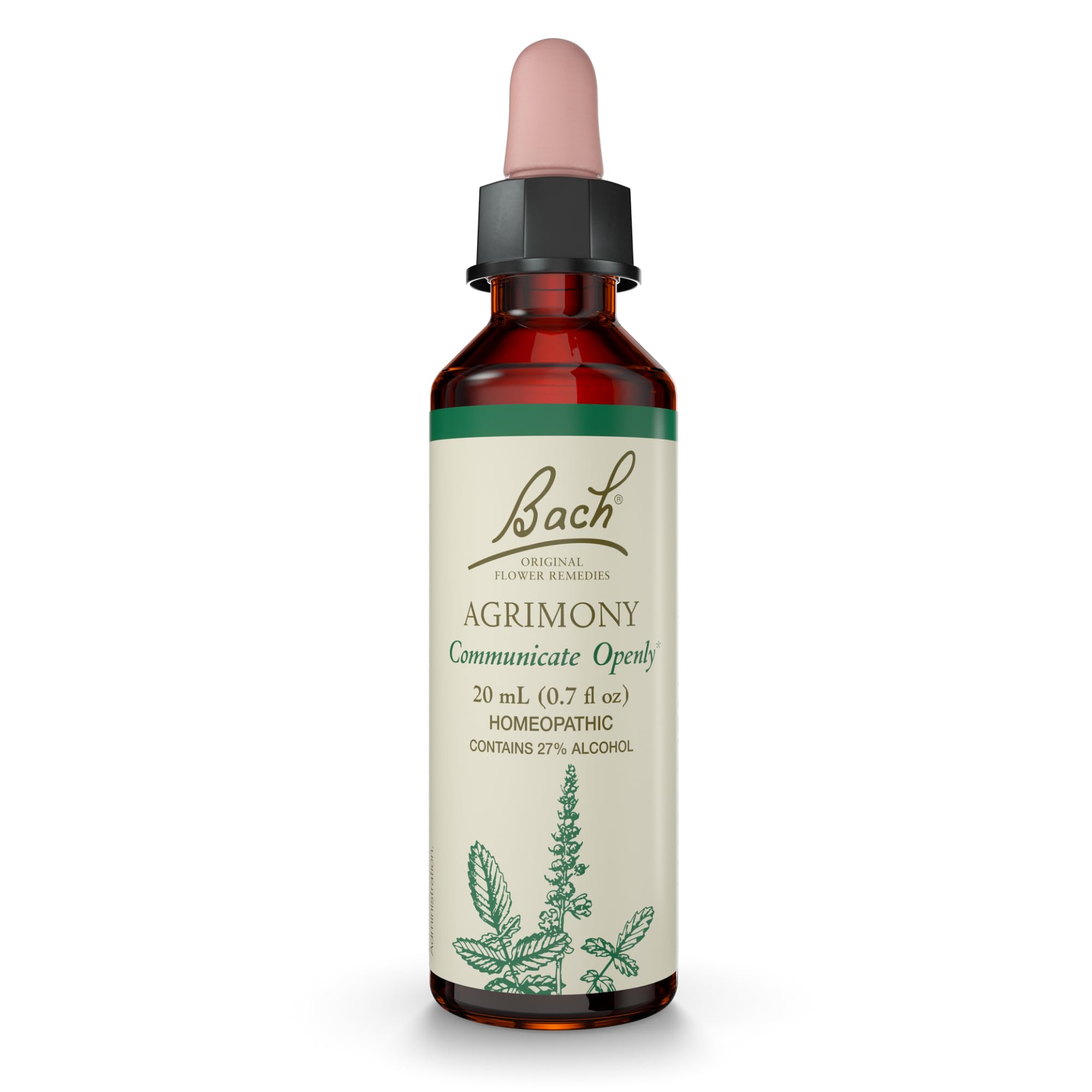 Bach Original Flower Remedies, Agrimony - Communicate Openly - Natural Homeopathic Flower Essence for Emotional Balance - Vegan,