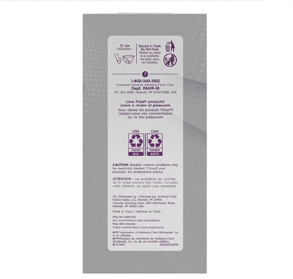 Poise Ultra Thin Pads with Wings Active Collection (Moderate - 18 Pads)