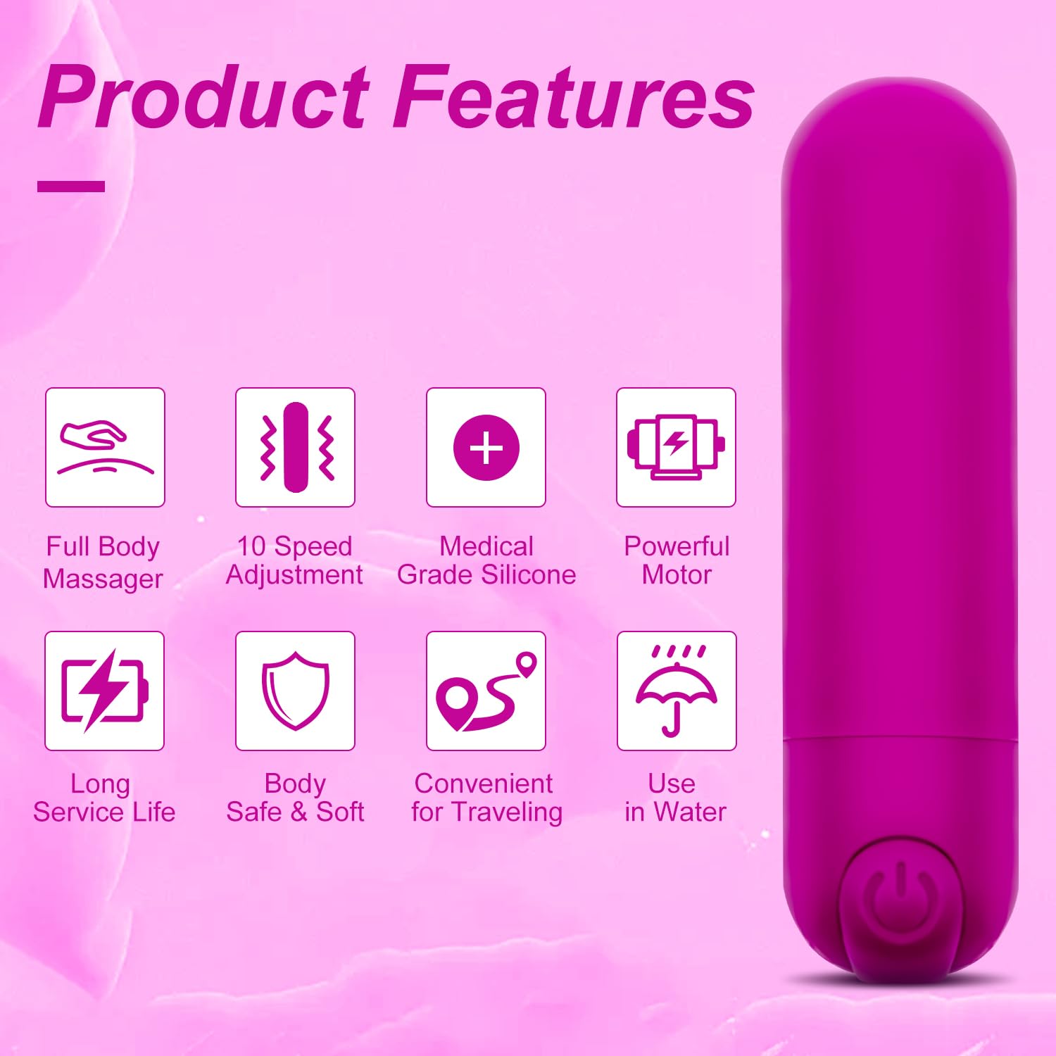 Kieasn Upgrade Mini Massager, Portable Massager for Body Relaxation (Pink)