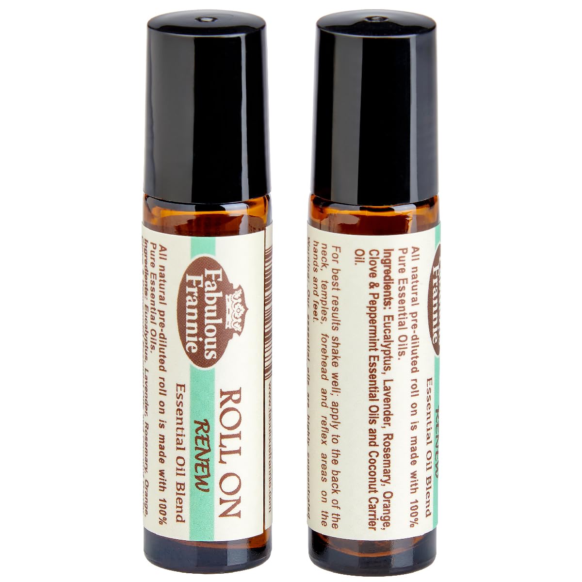 Fabulous Frannie Renew Essential Oil Blend Roll-On Made Clove, Peppermint, Orange, Lavender, Rosemary and Eucalyptus Pure Essent