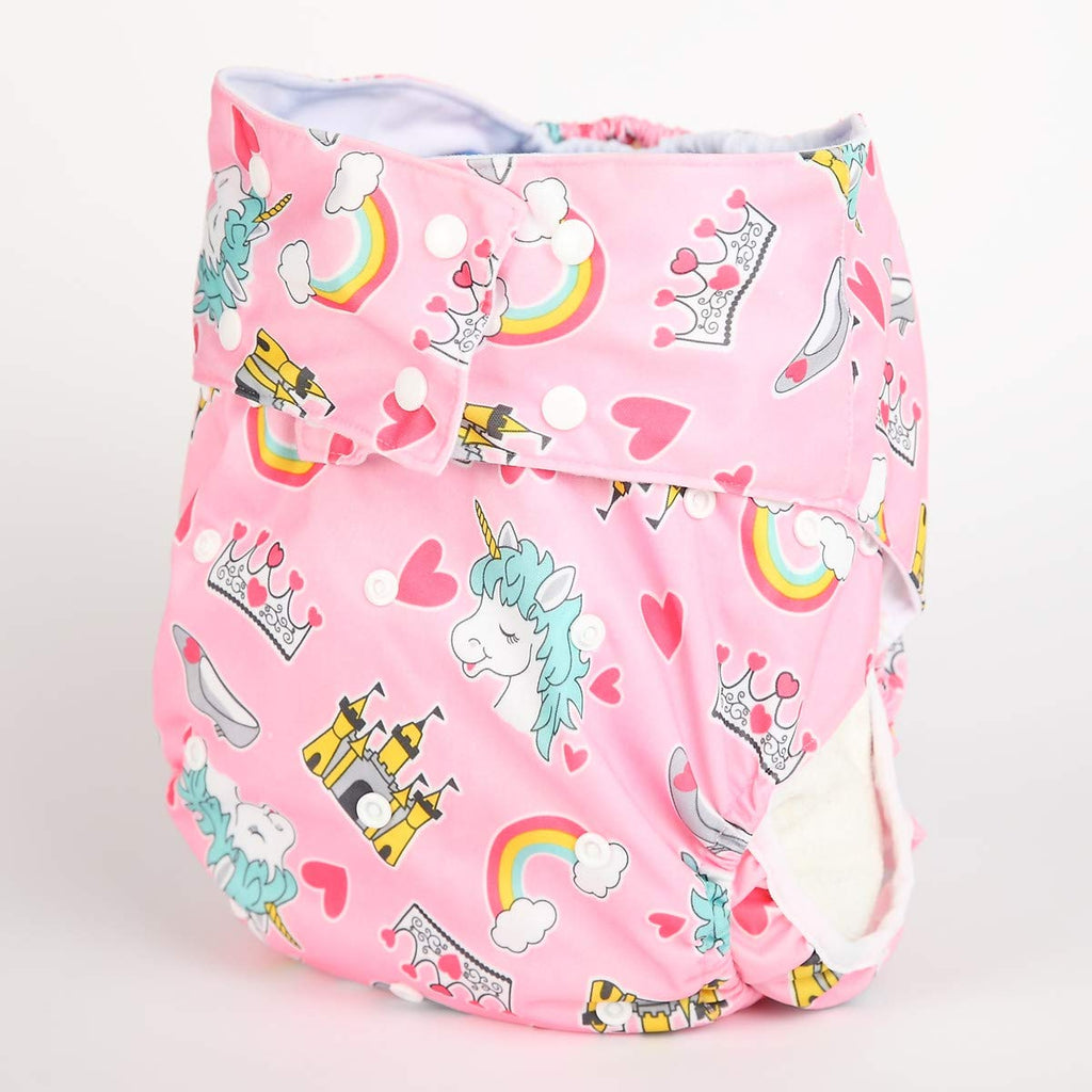 Sigzagor Teen Adult Cloth Diaper Nappy Reusable Washable for Disability Incontinence (Pink Heart)