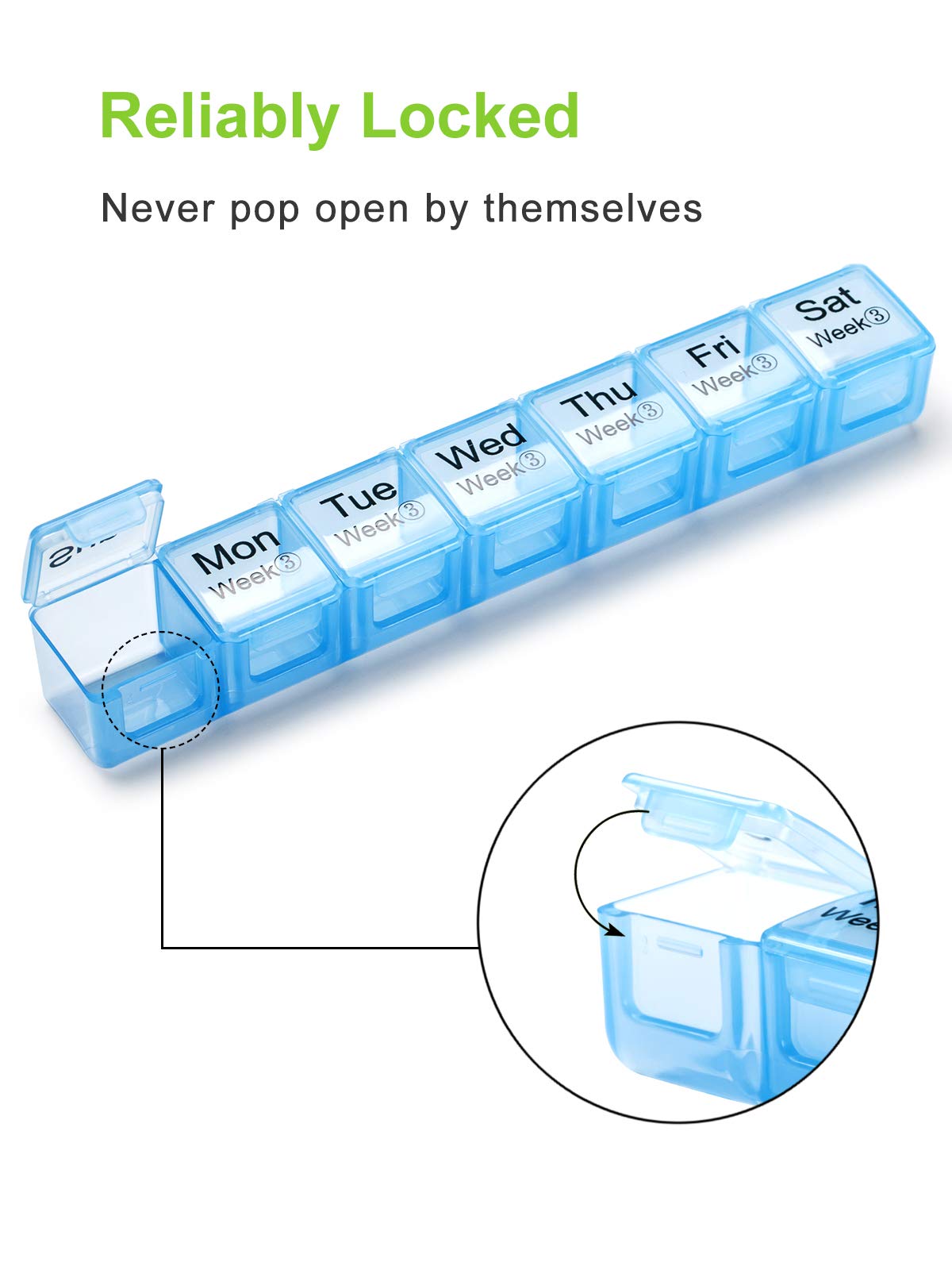 Large Monthly Pill Organizer 28 Day Medication Organizer Storage by Week,Extra Large Compartments Dust-Proof Pill Case Medicatio
