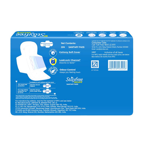 Stayfree Secure Cottony Wings (20 Count)