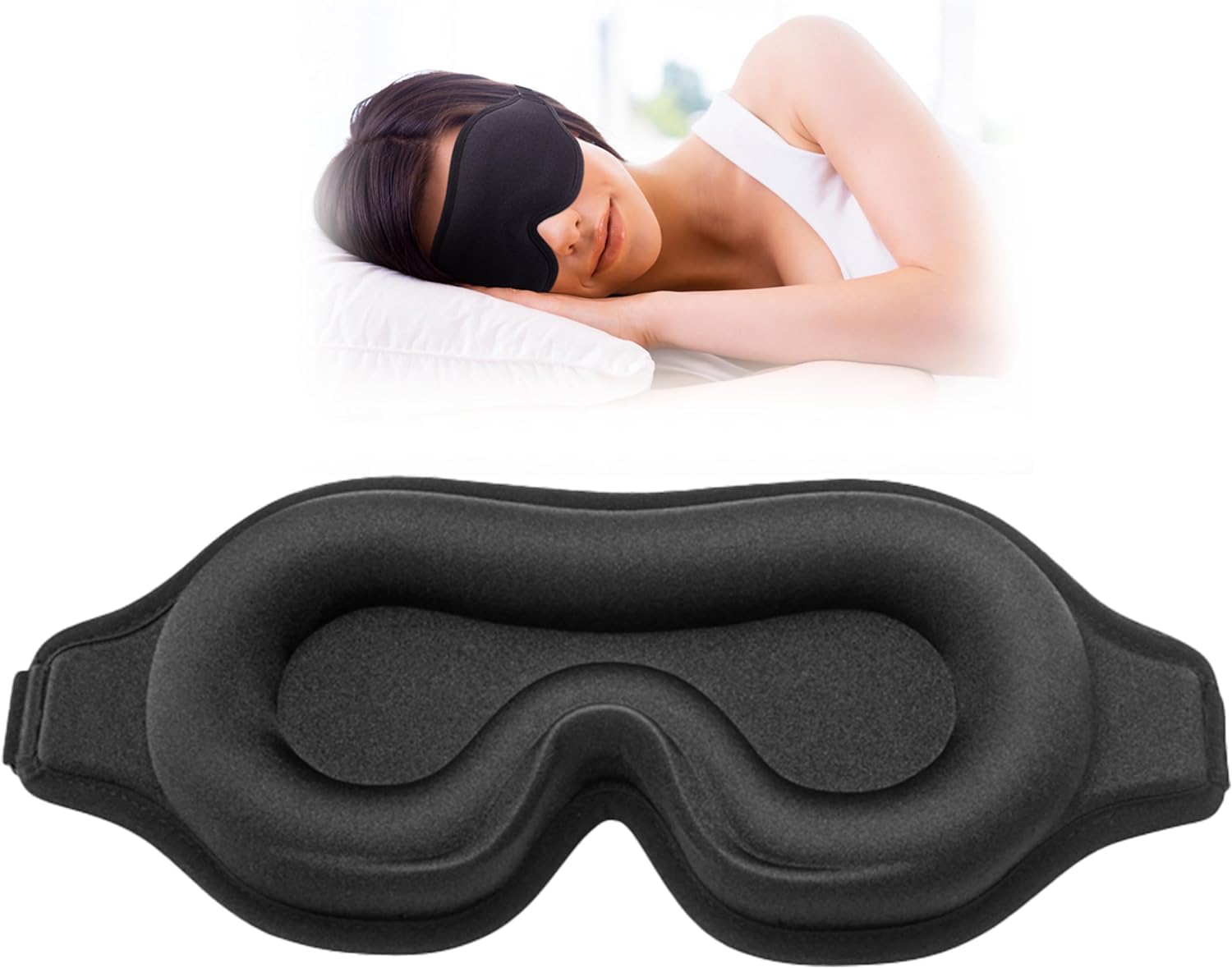 Parvy Sleep Eye Mask 3D Contoured Cup Sleeping Mask & Blindfold, Concave Night Sleep Mask, Block Out Light, Soft Comfort Eye Sha