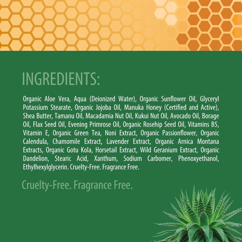 Manuka Honey Eczema Cream Moisturizing Lotion for Psoriasis Relief - Itchy, Dry Skin Rash Ointment - Soothing Moisturizer for Ba