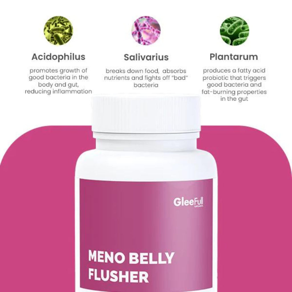 GleeFull Meno Belly Flusher - Menopause Supplements for Women - Hormone Balance for Weight Loss - Supports Digestion to Maintain