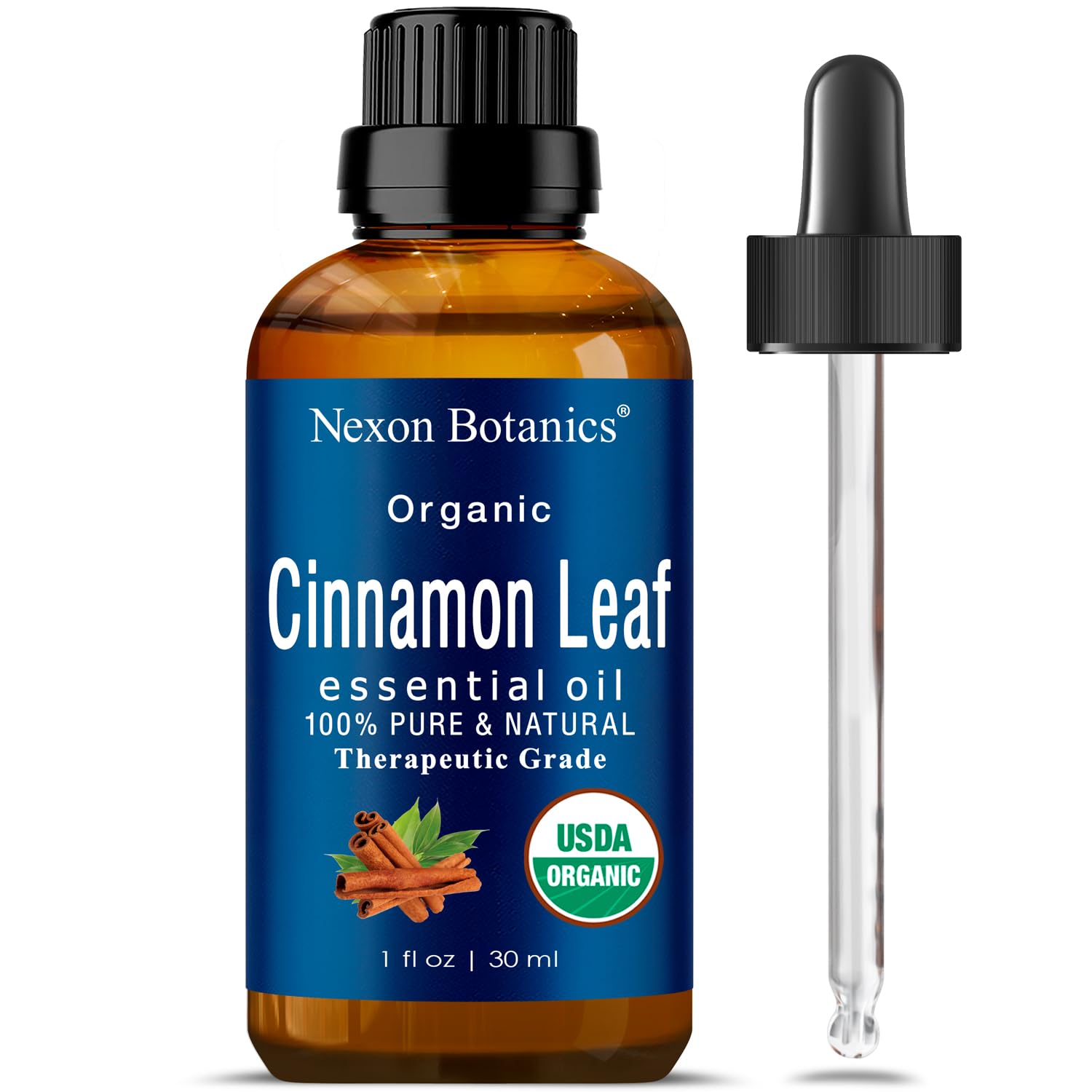 Organic Cinnamon Essential Oil 30 ml - Cinnamon Oil for Diffuser, Aromatherapy - Cinnamon Leaf Oils Essential Oil for Sinus Ease