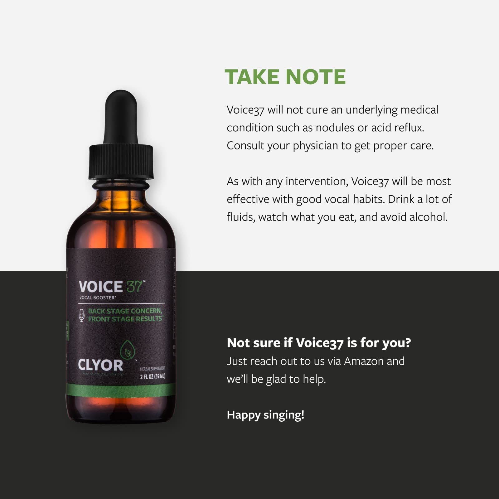CLYOR Voice37- All Natural Voice Remedy for Singers - Boosts Your Voice - Soothes and Relieve Hoarseness - Lubricates Vocal Cord