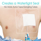 14 Pcs Waterproof Dialysis Catheter Shower Cover with Non-Stick Center Pad for Central Line Chest Chemo Port, 10x12 Large Wound