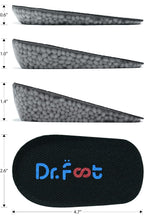 Dr. Foots Height Increase Insoles, Heel Cushion Inserts, Heel Lift Inserts for Leg Length Discrepancies (1.4 Height, Black)