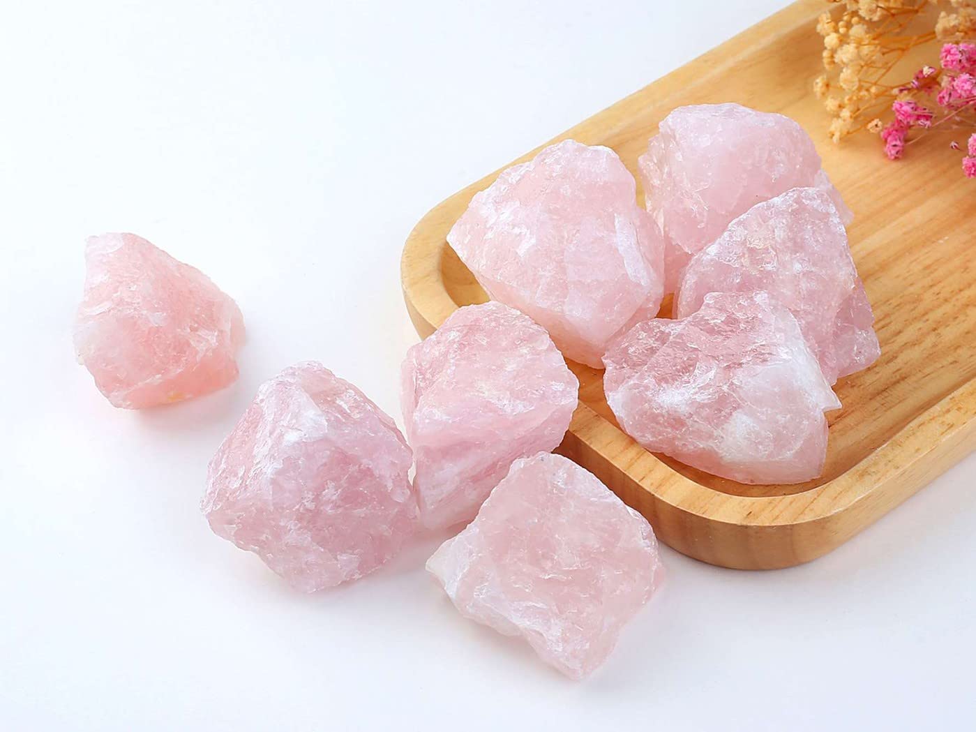 LAIDANLA Rose Quartz 2'' Natural Rough Stones Crystal Large Raw Crystals Bulk Healing Gemstones for Reiki Healing Tumbling Fount