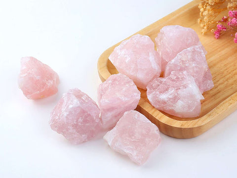 LAIDANLA Rose Quartz 2'' Natural Rough Stones Crystal Large Raw Crystals Bulk Healing Gemstones for Reiki Healing Tumbling Fount