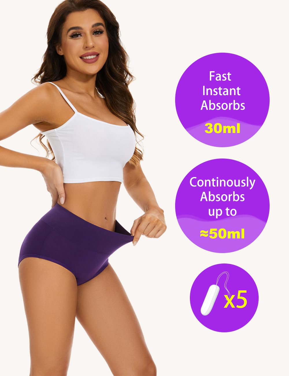 ALLBASE Incontinence Underwear for Women High Absorbency Period Panties Ladies Leakproof Protective Menstrual Postpartum Bladder