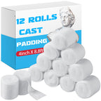 Nuanchu 12 Rolls Cast Padding Individual Pack Soft Cotton Undercast Padding Wrap Use with Plaster Cloth Gauze Bandage for Hallow