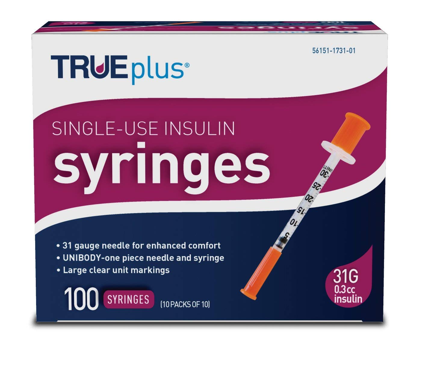 TRUEplus - Insulin Syringes 31g 0.3cc 5/16 (Pack of 100)