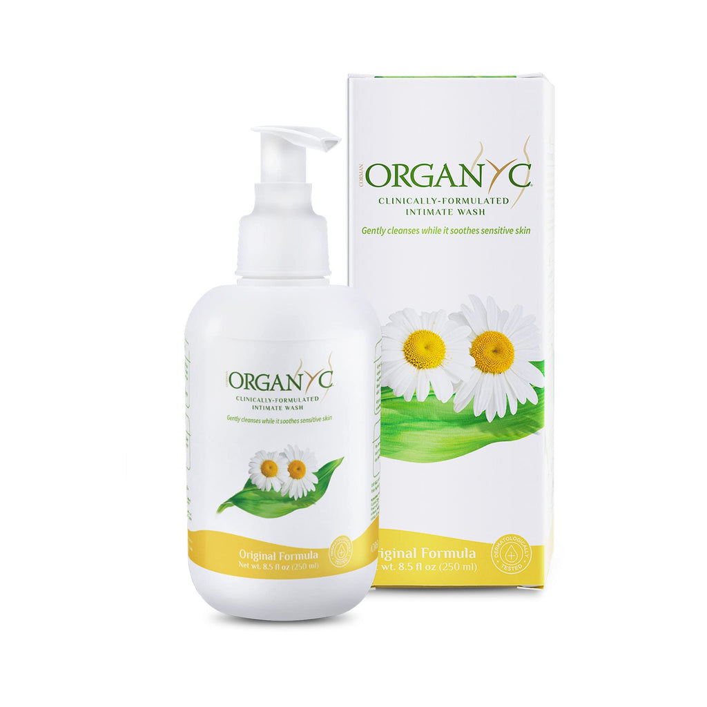 Organyc - Feminine Intimate Wash for Sensitive Skin - Free from Chlorine, Parabens, SLSSLES, and Synthetic Perfumes - 8.5 Fl Oz