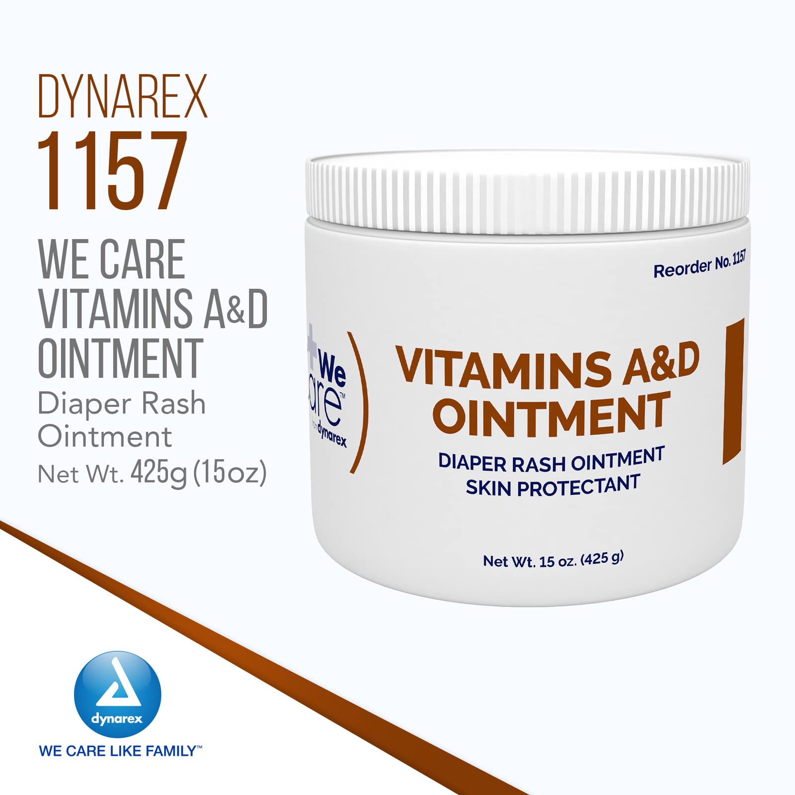 Dynarex Vitamins A & D Ointment, Ointment with Vitamin A and Vitamin D Helps Prevent & Treat Skin Irritation, Diaper Rash, White
