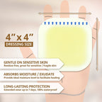 EVERLIT Hydrocolloid Wound Dressing | Waterproof Adhesive Bandage 4 x 4 [Pack of 10] | Sterile, Advance Healing for Acne Breakou